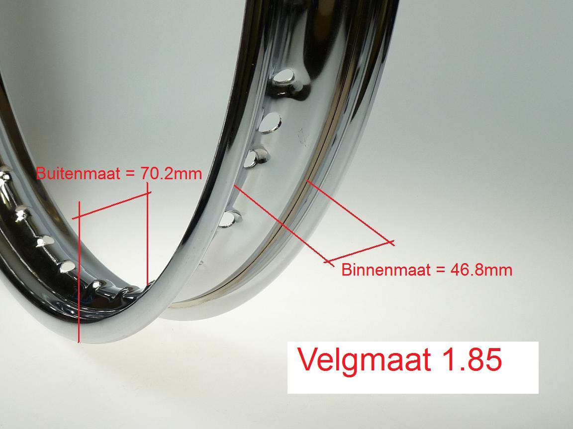  Velg  1 85x17 Rigida verchroomd Zundapp Parts Webshop